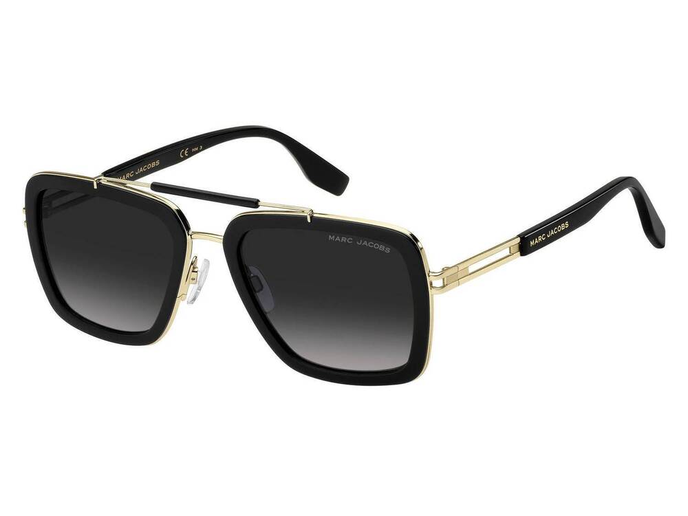 NEW MARC JACOBS men's 674/s squared sunglasses in black gold/grey